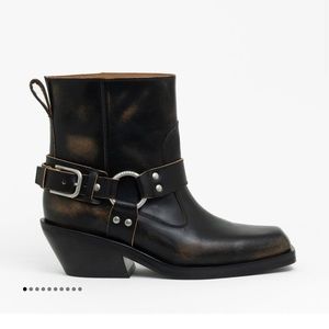 NEW!!! Labucq Waymore Boot Black leather biker ankle boots